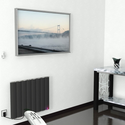 Radiva - Elektrikli Alüminyum Radyatör 800 Watt 600x800 Antrasit Uzaktan Kumandalı