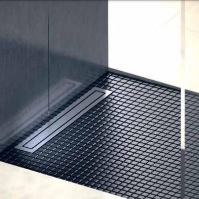 EVİMETAL - Evi Metal Duş Kanalı HighLine 50 lik Çıkışlı 30 cm Satine Yüzey (1)