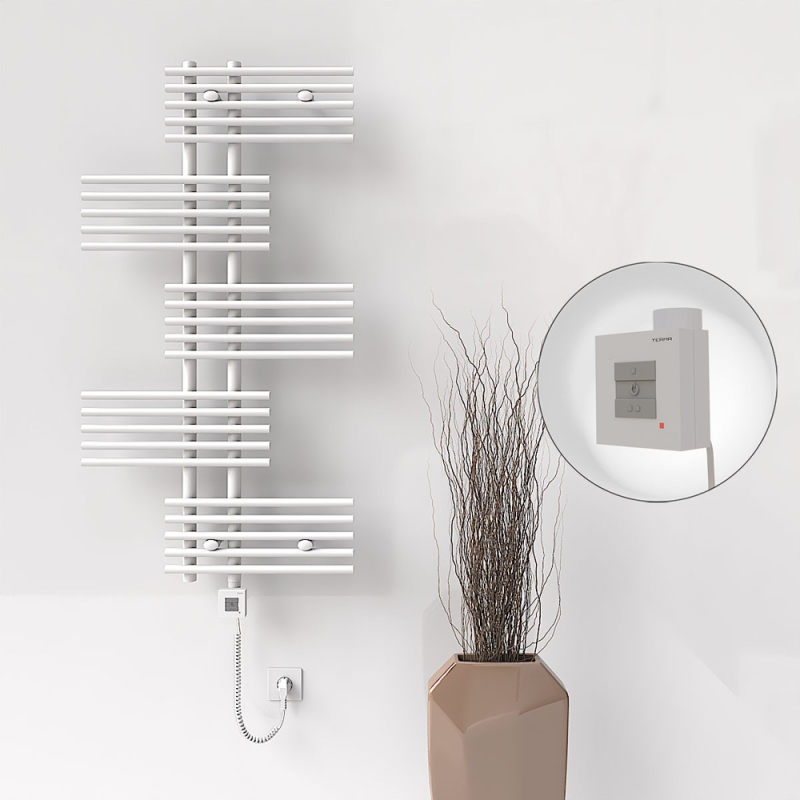 FIJI Elektrikli Havlupan 650x1250 Beyaz (KTX1 Termostat) 600W Spiral Kablolu - 1FIJ06501250B1PEB060-K