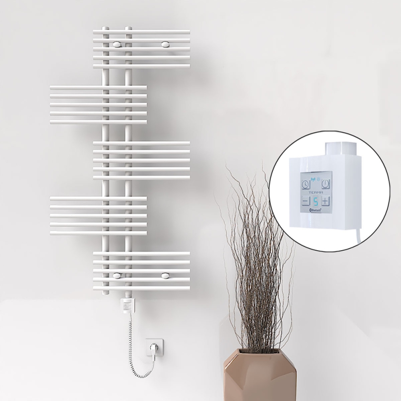 FIJI Elektrikli Havlupan 650x1250 Beyaz (KTX4 Termostat) 600W Spiral Kablolu - 1FIJ06501250B1PEC060-K