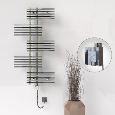 Radiva - FIJI Elektrikli Havlupan 650x1250 Krom (KTX4 Termostat) 300W Spiral Kablolu