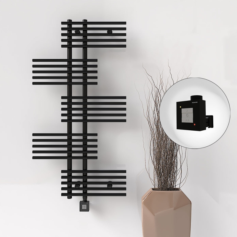 FIJI Elektrikli Havlupan 650x1250 Siyah Mat (KTX1 Termostat) 600W - 1FIJ06501250B3MEB060