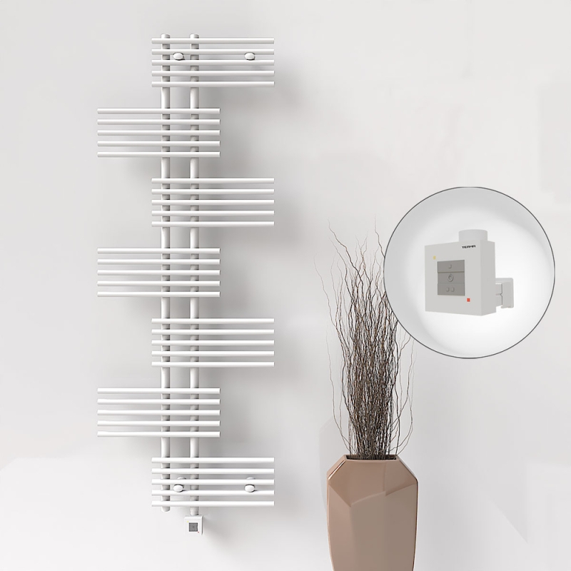 FIJI Elektrikli Havlupan 650x1762 Beyaz (KTX1 Termostat) 1000W - 1FIJ06501762B1PEB100