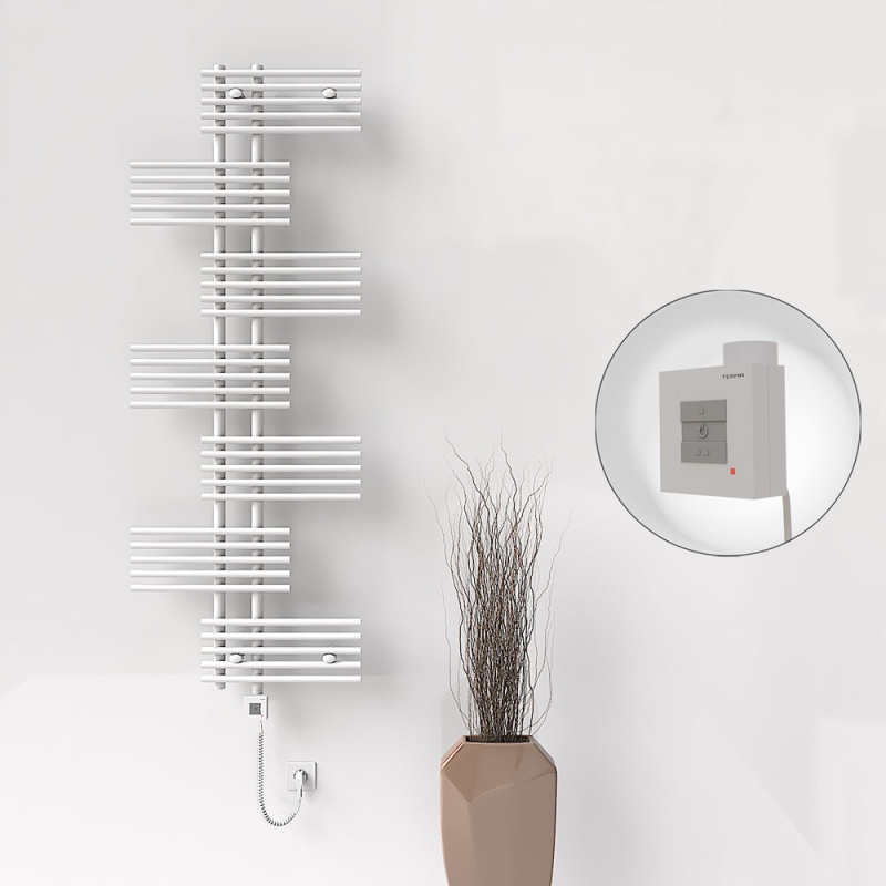 FIJI Elektrikli Havlupan 650x1762 Beyaz (KTX1 Termostat) 1000W Spiral Kablolu - 1FIJ06501762B1PEB100-K