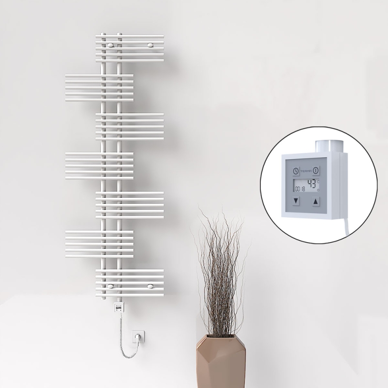 FIJI Elektrikli Havlupan 650x1762 Beyaz (KTX3 Termostat) 1000W Spiral Kablolu - 1FIJ06501762B1PE7100-K