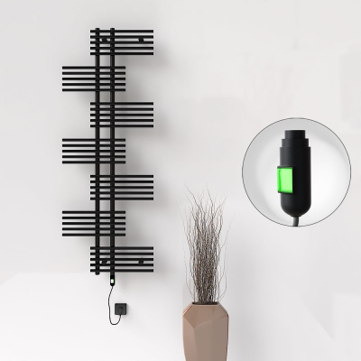 Radiva - FIJI Elektrikli Havlupan 650x1762 Siyah Mat (On/Off Düğmeli) 900W (1)