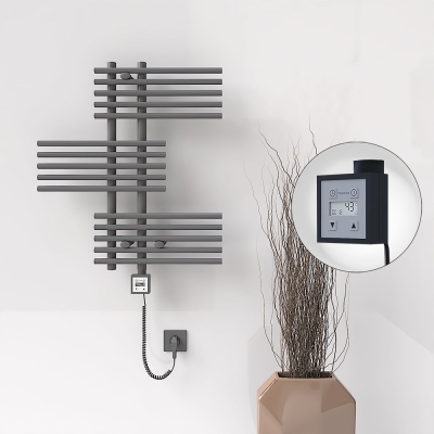 Radiva - FIJI Elektrikli Havlupan 650x740 Antrasit (KTX3 Termostat) 300W Spiral Kablolu