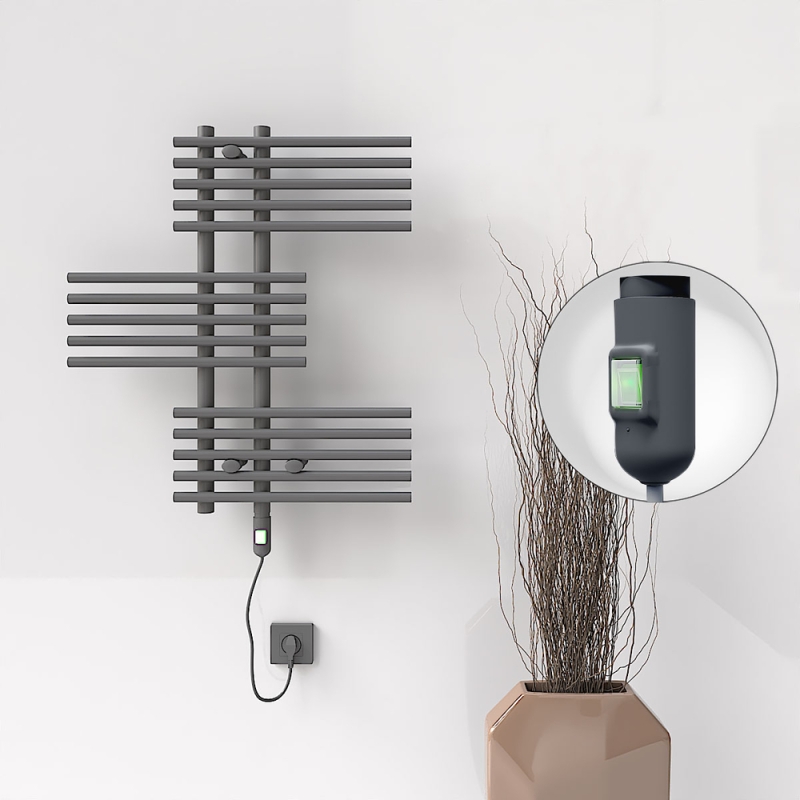 FIJI Elektrikli Havlupan 650x740 Antrasit (On/Off Düğmeli) 300W - 1FIJ06500740B2TE1030