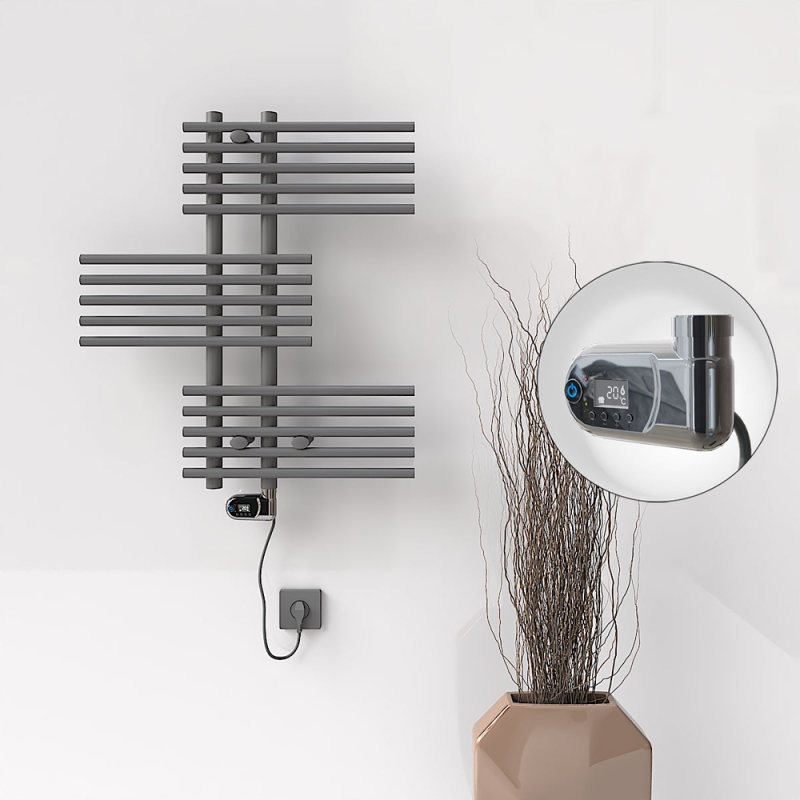 FIJI Elektrikli Havlupan 650x740 Antrasit (Thesis Termostat) 300W - 1FIJ06500740B2TE2030