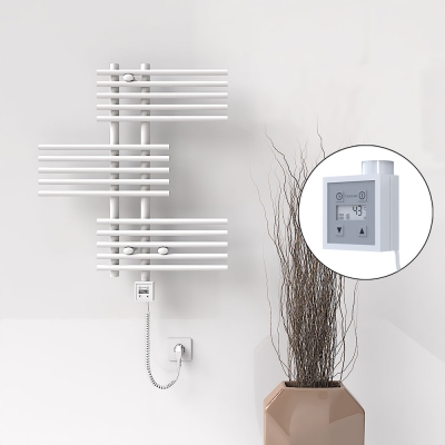 Radiva - FIJI Elektrikli Havlupan 650x740 Beyaz (KTX3 Termostat) 300W Spiral Kablolu