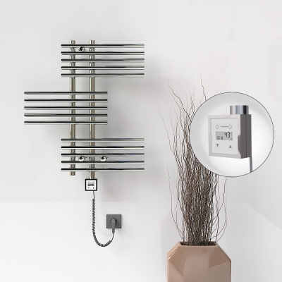 Radiva - FIJI Elektrikli Havlupan 650x740 Krom (KTX3 Termostat) 200W Spiral Kablolu (1)