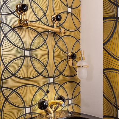 JORGER - Jörger Florale Crystal Havluluk Altın/Siyah 30 cm (1)