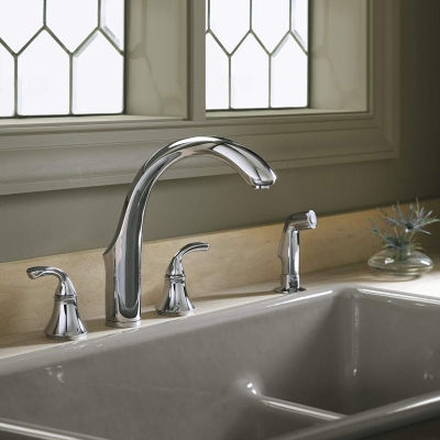 KOHLER - Kohler Eviye Bataryası Forte 4 Delikli, Krom