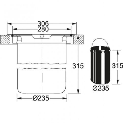 Franke Çöp Kutusu 12 lt Tezgah Üstü Gömme Model 134.0035.042 - Thumbnail 20FRN134.0035.042