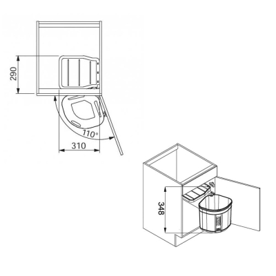 Franke Çöp Kutusu Dolap İçi Mini Sorter 17 Litre 121.0176.518 - Thumbnail 20FRN121.0176.518