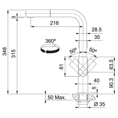 Franke Eviye Bataryası Mythos Palanmaz Çelik 115.0547.853 - Thumbnail 20FRN115.0547.853