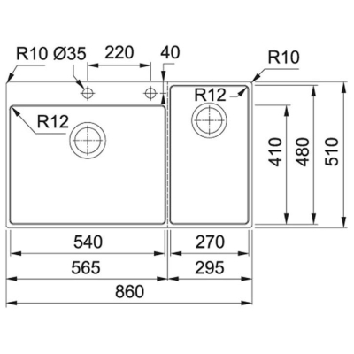 Franke Eviye Box Center BWX 220-54-27 Inox 127.0543.036 - Thumbnail 20FRN127.0543.036