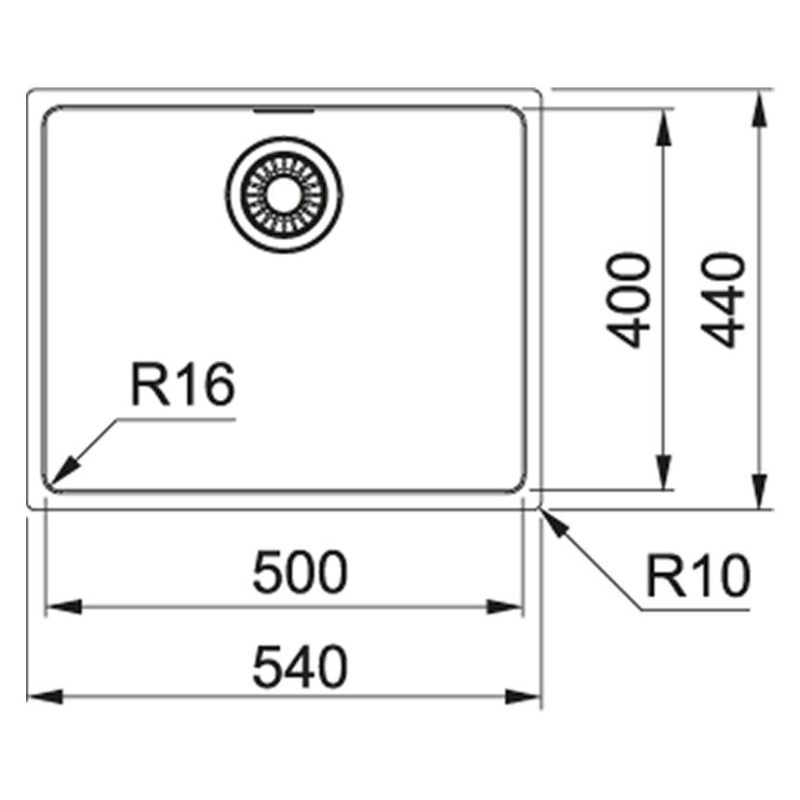 Franke Eviye Maris Mrx 110 -50 Tezgah Altı İnox 54 x 44 cm 122.0531.808 - 20FRN122.0531.808