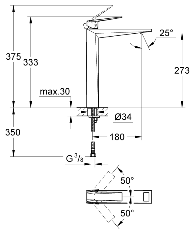 Grohe Allure Brilliant Lavabo Bataryası XL-Boyut Krom – 24346000 - 10GRO24346000