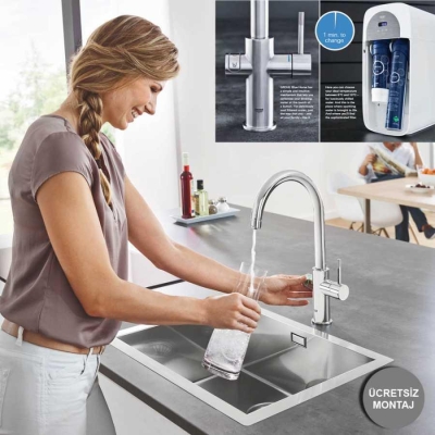 GROHE - Grohe Blue Home Arıtmalı İçme Suyu ve Soda Yapan Eviye Bataryası - 31545001