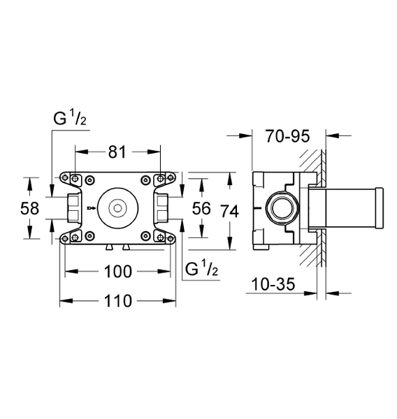 Grohe Duvar Üstü Duş Askısı Ve Duş Çıkış Dirseği Için Iç Set - 35034000 - 10GRO35034000