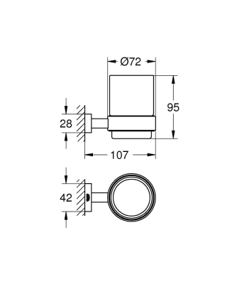 GROHE - Grohe Diş Fırçalık Seti Eurocube Krom - 40755001