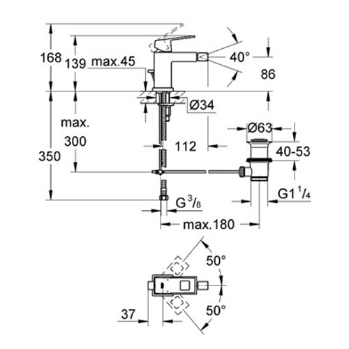 Grohe Eurocube Tek Kumandalı Bide Bataryası - 23138000 - 10GRO23138000