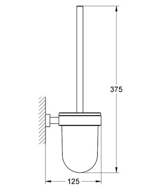 GROHE - Grohe Eurocube Tuvalet Fırçası - 40513001 (1)