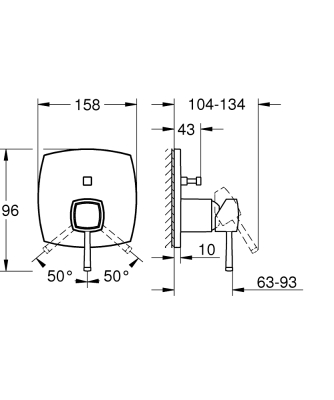 GROHE - Grohe Grandera Ankastre Banyo/Duş Bataryası Krom/Altın – 24260IG0 - 4