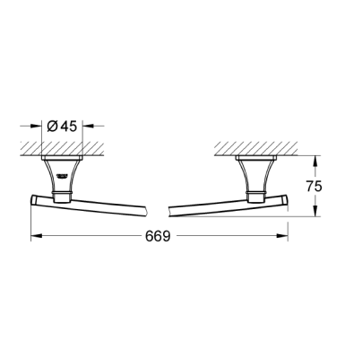 GROHE - Grohe Uzun Havluluk 600 mm Grandera Krom - 40629000