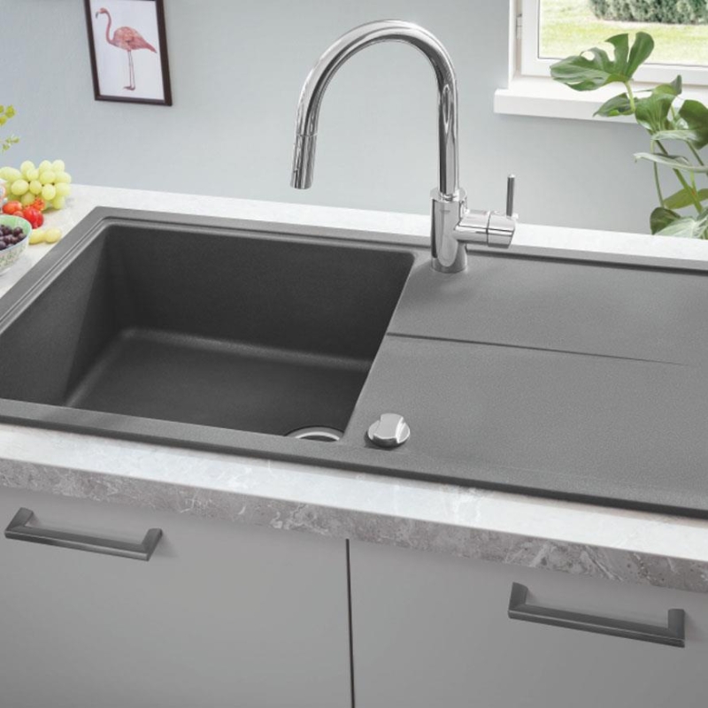 Grohe K400 Kuvars Kompozit Eviye 50 -C 86/50, Granit Gri Rengi - 31640AT0 - 10GRO31640AT0