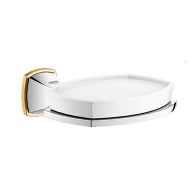 GROHE - Grohe Sabunluk Ve Tutacağı Grandera Seramik Krom/Altın - 40628IG0 - 10