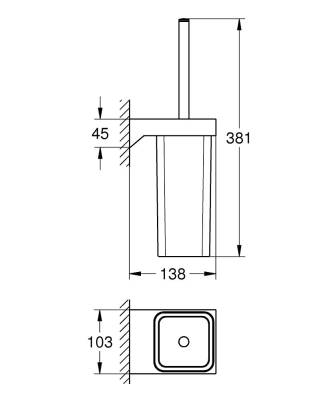 GROHE - Grohe Selection Cube Tuvalet Fırçası Seti - 40857000