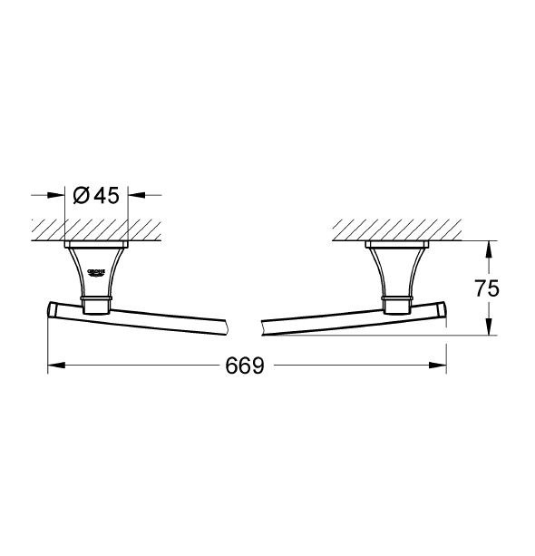Grohe Uzun Havluluk 600 mm Grandera Krom/Altın - 40629IG0 - 10GRO40629IG0