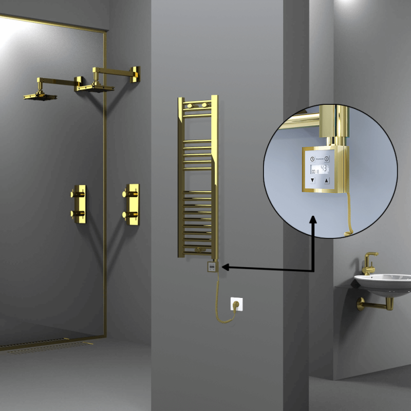 HAITI Elektrikli Havlupan 300x1000 Düz Altın (KTX3 Termostat) 200W Spiral Kablolu - 1HAI03001000DK2PE7020-K