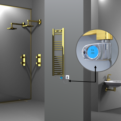 HAITI Elektrikli Havlupan 300x1000 Düz Altın (Musa Termostat) 200W - Thumbnail 1HAI03001000DK2PE3020