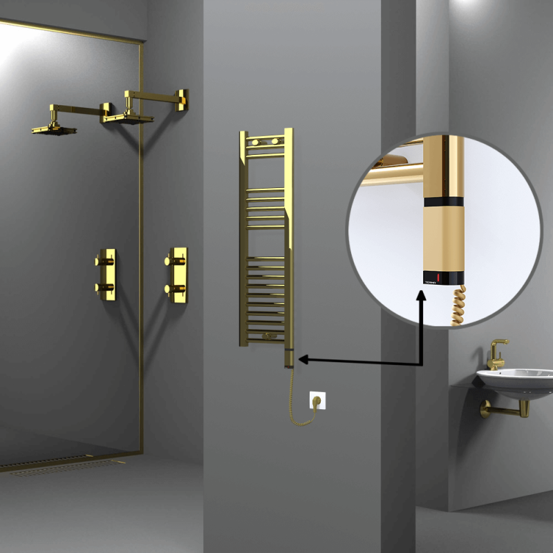 HAITI Elektrikli Havlupan 300x1000 Düz Altın (OneD On/Off ) Sağ 200W - 1HAI03001000DK2PE8020