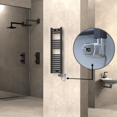 HAITI Elektrikli Havlupan 300x1000 Düz Antrasit (Thesis Termostat) 300W - Thumbnail 1HAI03001000DB2TE2030