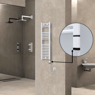 Radiva - HAITI Elektrikli Havlupan 300x1000 Düz Beyaz (OneD On/Off ) Sağ 300W