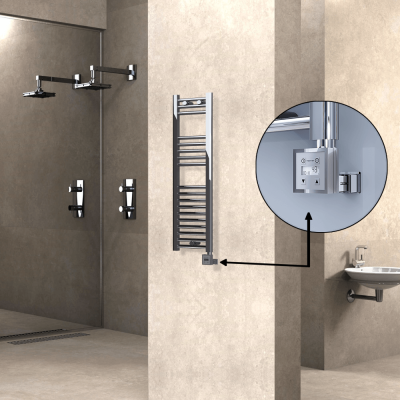 HAITI Elektrikli Havlupan 300x1000 Düz Krom (KTX3 Termostat) 200W - Thumbnail 1HAI03001000DK1PE7020