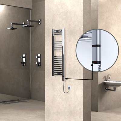 Radiva - HAITI Elektrikli Havlupan 300x1000 Düz Krom (OneD On/Off ) Sağ 200W (1)