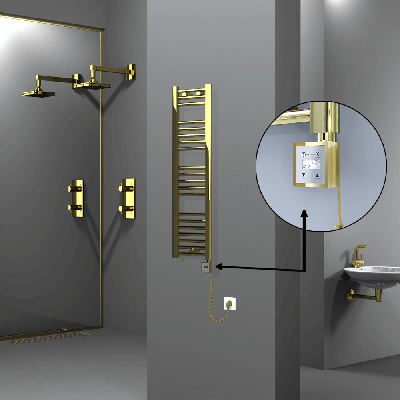 Radiva - HAITI Elektrikli Havlupan 300x1100 Düz Altın (KTX3 Termostat) 200W Spiral Kablolu (1)