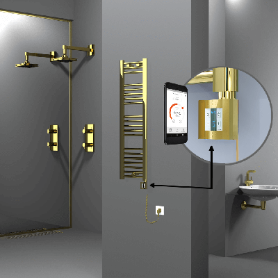 Radiva - HAITI Elektrikli Havlupan 300x1100 Düz Altın (KTX4 Termostat) 200W Spiral Kablolu (1)