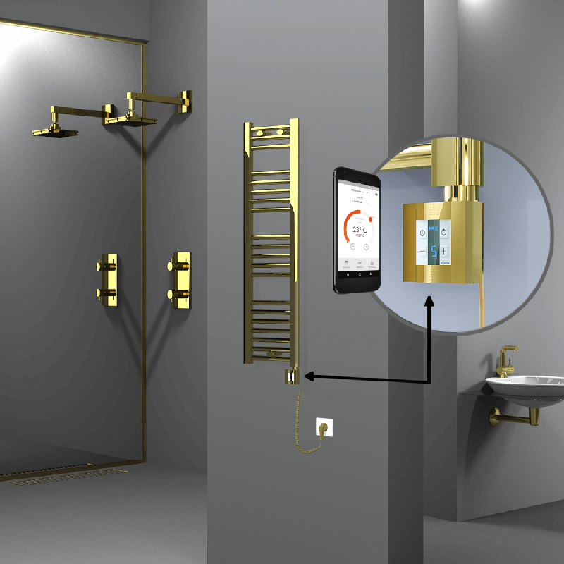 HAITI Elektrikli Havlupan 300x1100 Düz Altın (KTX4 Termostat) 200W Spiral Kablolu - 1HAI03001100DK2PEC020-K