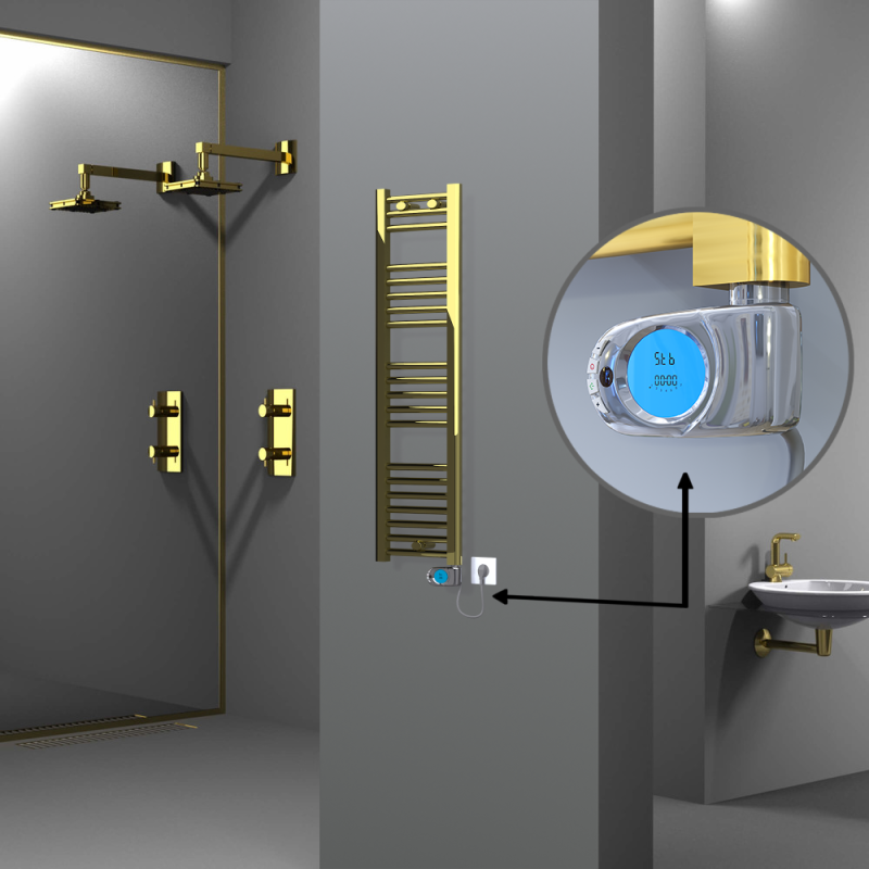 HAITI Elektrikli Havlupan 300x1100 Düz Altın (Musa Termostat) 200W - 1HAI03001100DK2PE3020