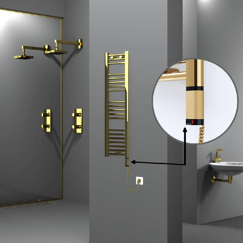 HAITI Elektrikli Havlupan 300x1100 Düz Altın (OneD On/Off ) Sağ 200W - 1HAI03001100DK2PE8020