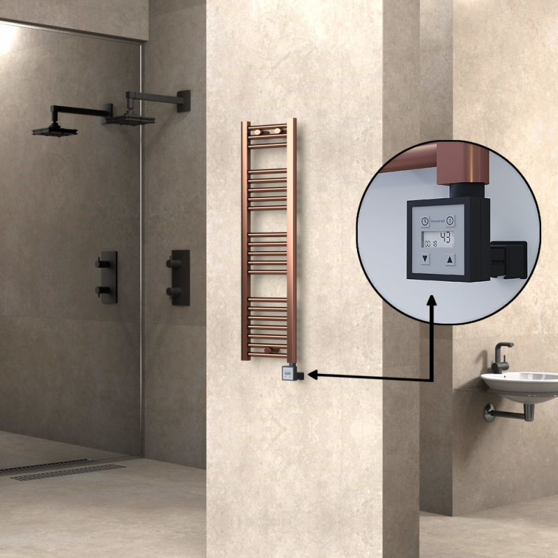 HAITI Elektrikli Havlupan 300x1100 Düz Bakır Eskitme (KTX3 Termostat) 200W - 1HAI03001100DK3PE7020