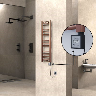  - HAITI Elektrikli Havlupan 300x1100 Düz Bakır Eskitme (KTX3 Termostat) 200W Spiral Kablolu