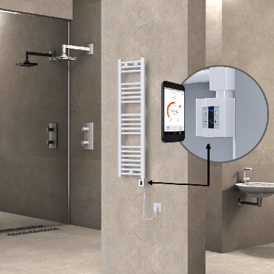  - HAITI Elektrikli Havlupan 300x1100 Düz Beyaz (KTX4 Termostat) 300W Spiral Kablolu (1)