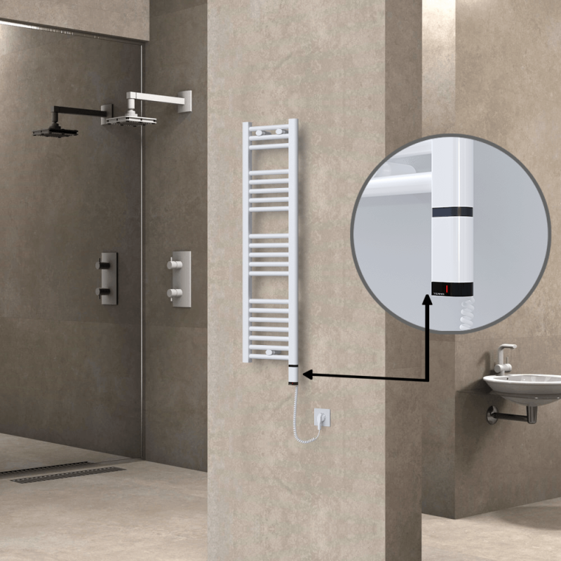 HAITI Elektrikli Havlupan 300x1100 Düz Beyaz (OneD On/Off ) Sağ 300W - 1HAI03001100DB1PE8030